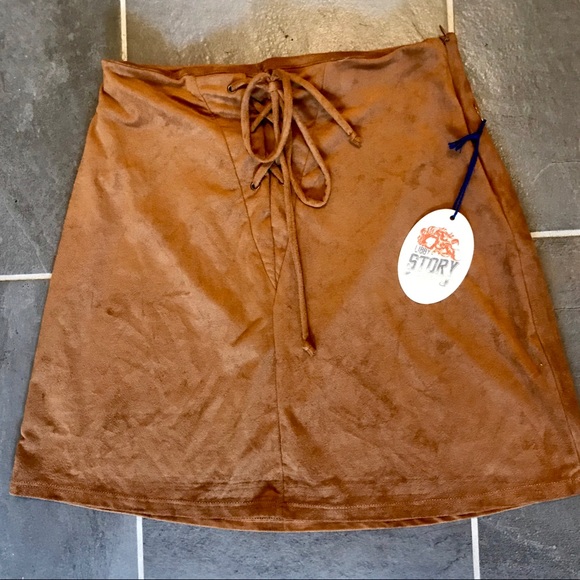 Libby Story Dresses & Skirts - Libby Story Velma Suede Lace Up Skirt